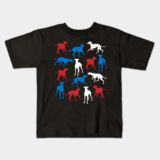 Patriotic Greyhound Dog America Flag 4Th Of July Kids T-Shirt